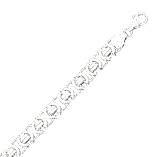 KAMBO Handmade 925 Sterling Silver Byzantine King Chain Necklace Euro Kral Unisex Vintage Statement Jewelry 83g 50cm