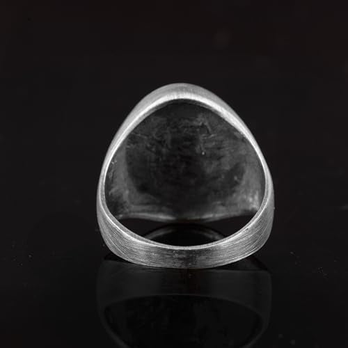 KAMBO Handmade Viking Pirate Sailing Ship Signet Ring for Men, 925 Sterling Silver Adjustable Anchor Design, Minimalist 