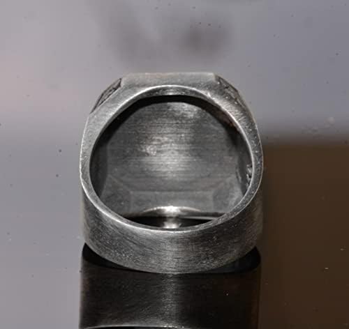 KAMBO Handmade Men's Vintage 925 Sterling Silver Statement Ring - Classic Adjustable Band, Timeless Design, No Gemstone,