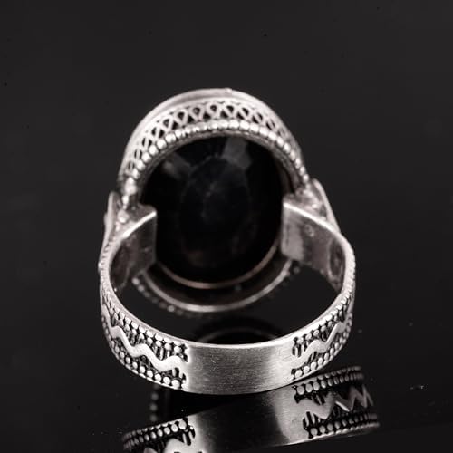 Natural Blue Sapphire Stone Ring, 925 Sterling Silver Ring — 5