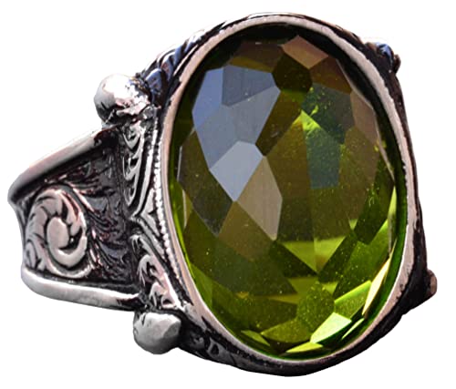Custom Ring, Peridot Stone Men's Ring, Sterling Silver Ring, Birthstone Ring, Gifts For Him