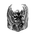 Large and Heavy Ring, Phoenix Ring, Skull Ring, Biker Ring, 925 Sterling Silver Men's Ring