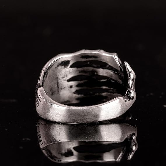 KAMBO 925 Sterling Silver Skeleton Ring - Handmade Gothic Skull Men's Ring — 3