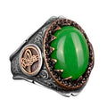 925 Sterling Silver Ring with Natural Jade Stone