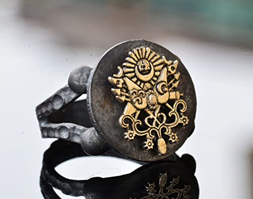 Ottoman Empire Signet Bronze Piece, Signet Ring, Men's Sterling Silver Ring