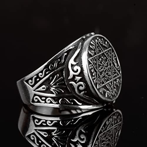 KAMBO Handmade Men's Vintage Star of David Ring in 925 Sterling Silver - Timeless Jewish Symbol Statement Jewelry, Size 