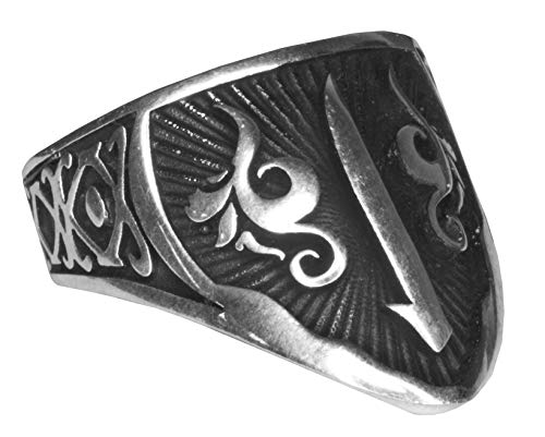 KAMBO 925 Sterling Silver Men's Archery Thumb Ring Handmade Vintage Statement Jewelry with Turkish Ottoman Ethnic Art De