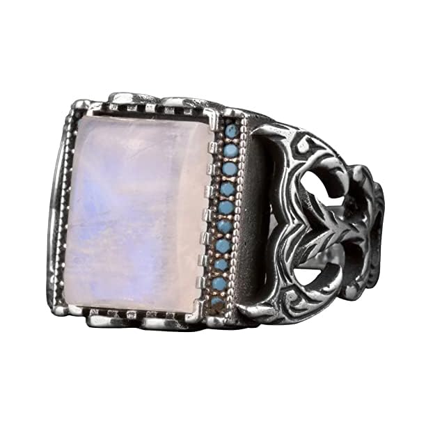 Natural Moonstone Ring - 925 Sterling Silver