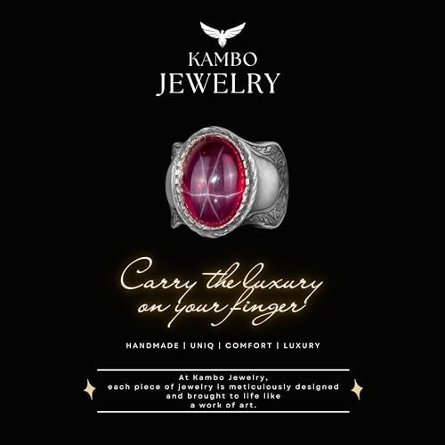 Natural Star Ruby Stone Ring | 925 Sterling Silver | Unique Design — 7