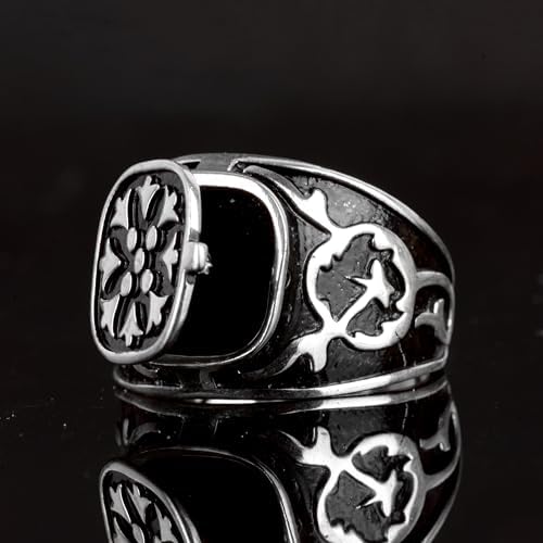 KAMBO Handmade 925 Sterling Silver Men's Hidden Compartment Ring - Minimalist Poison Box Design, Secret Storage Statemen
