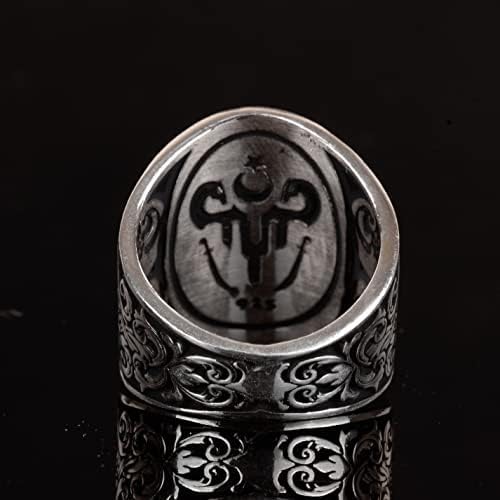 KAMBO 925K Sterling Silver Wolf Ring - Men's Ring with Striking Wolf Head Design for Bold Style and Symbolic Power