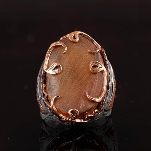 Natural Amber Stone Ring, 925 Sterling Silver Ring (Model-2) — 4