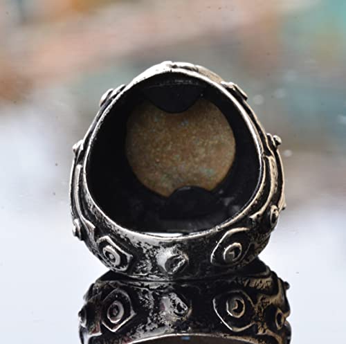 Handcrafted 925 Sterling Silver Men's Ring with Arabic Inscription, Intricate Religious Design, Unique Islamic Ring,
