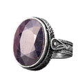 Natural Blue Sapphire Stone Ring, 925 Sterling Silver Ring