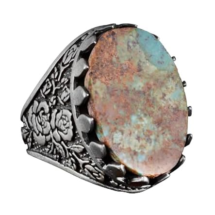 925 Sterling Silver Ring, Natural Arizona Turquoise Stone Ring