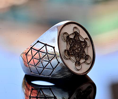 Metatron Ring, Alchemy, Occult, Witchcraft, Sacred Geometry, Talisman Ring, Sterling Silver Ring