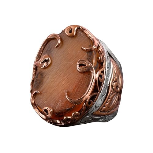 Natural Amber Stone Ring, 925 Sterling Silver Ring (Model-2)