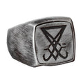Handmade 925 Sterling Silver Men's Ring with Lucifer Emblem