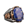 Sodalite Natural Stone, 925 Sterling Silver Men's Ring, Silver Men's Accessories, Men's Ring Design, Blue
