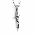 KAMBO 925 Sterling Silver Dagger Necklace – Men's Knife Necklace – Handmade Knife Jewelry – Gothic Style Statement Necklace – Unique Gift