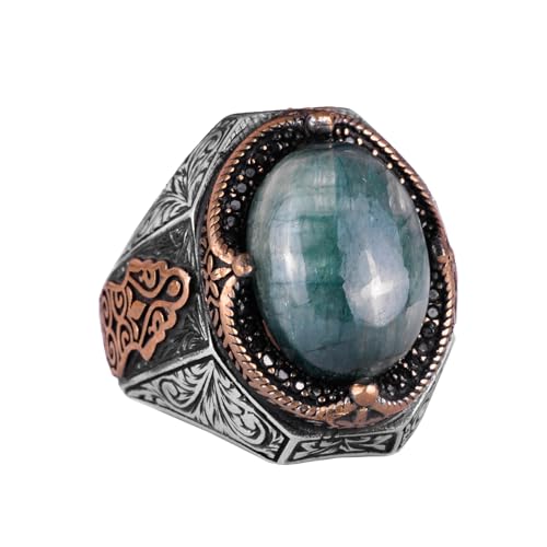 KAMBO Created Stone Ring - Elegant Handmade Men's Ring in 925 Sterling Silver