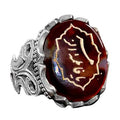925 Sterling Silver Ring, Islamic Ring, Natural Agate Stone