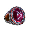 Natural Star Ruby Stone Ring, 925 Sterling Silver Ring, Handmade Ring