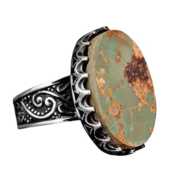 Natural Arizona Turquoise Gemstone Ring - 925 Sterling Silver