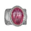 Natural Star Ruby Stone Ring | 925 Sterling Silver | Unique Design