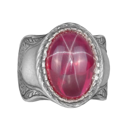 Natural Star Ruby Stone Ring | 925 Sterling Silver | Unique Design