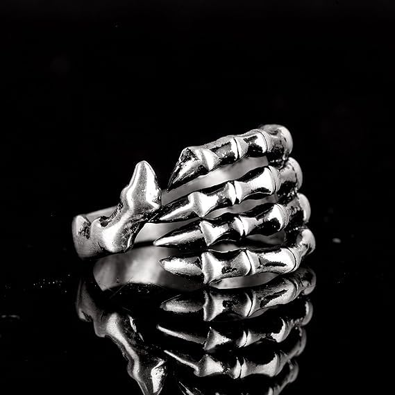KAMBO 925 Sterling Silver Skeleton Ring - Handmade Gothic Skull Men's Ring — 2