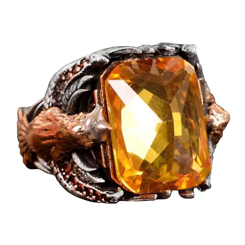925 Sterling Silver Men's Ring - Citrine or Sultanit - Elegant and Timeless Design