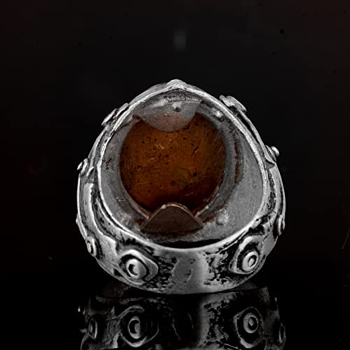KAMBO Handmade Natural Arizona Turquoise Men's Ring in 925 Sterling Silver - Vintage Style-1 Statement Jewelry, Birthday