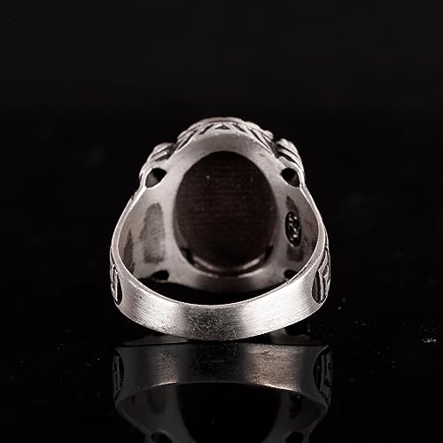 KAMBO Handmade Wolf Ring for Men, 925 Sterling Silver Adjustable Band, Wildlife Design Statement Jewelry, Vintage Style 