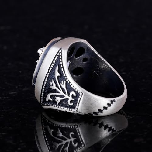 KAMBO Personalized Monogram Ring Handmade 925 Sterling Silver Men's Modern Statement Band Custom Engraved Jewelry Gift f