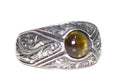 KAMBO Handmade 925 Sterling Silver Men's Ring with Natural Smoky Quartz Gemstone, Vintage Statement Jewelry, Elegant Ste