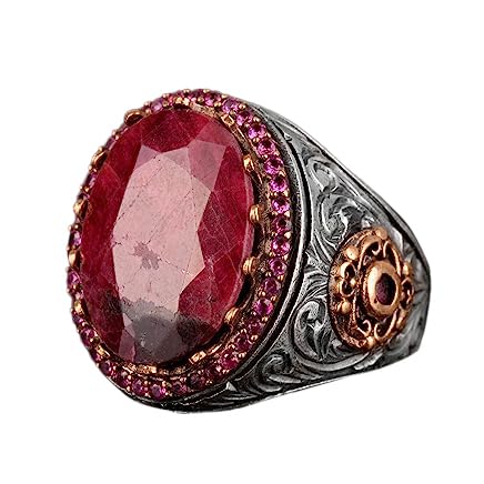 Natural Ruby Stone Ring, Ruby Ring, Silver Ring, Handmade Men's Ring, Pink