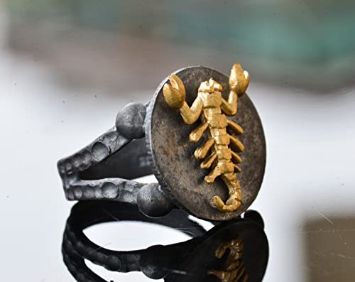 KAMBO [insert gemstone name] Scorpion Men's Statement Ring, Handmade 925 Sterling Silver, Size [insert size]