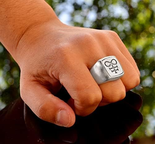 KAMBO Handmade 925 Sterling Silver Men's Lucifer Sigil Ring - Vintage Satanic Leviathan Cross Signet, Bold Statement Jew