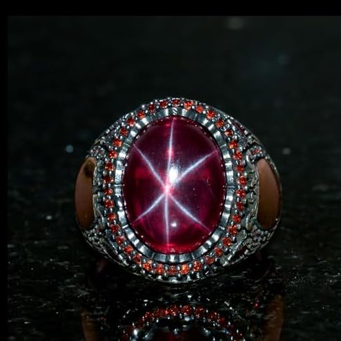 Natural Star Ruby Stone Ring, 925 Sterling Silver Ring, Handmade Ring — 3