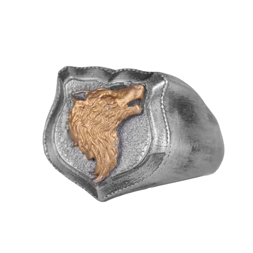 KAMBO 925 Sterling Silver Wolf Head Ring – Handmade Gothic Animal Symbol Ring for Men – Bold Statement Jewelry Design fo