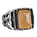 Natural Yellow Sapphire Stone Men's Ring