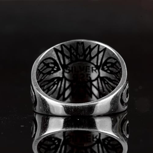 Men's Silver Secret Compartment Ring – 925 Sterling Silver Poison Box Ring with Hidden Storage (Personalizable) — 6