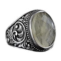 Natural Stone Ring, 925 Sterling Silver Ring (Lemon Quartz)