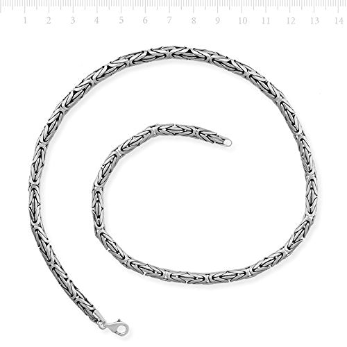 Men's Silver Byzantine Necklace - Handmade Byzantine Chain