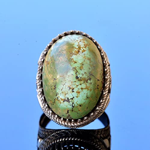 Natural Arizona Turquoise Stone Ring, Ottoman Seal Ring, 925 Sterling Silver Ring — 3