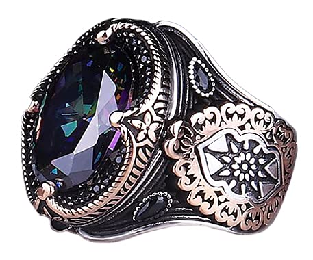 Mystic Topaz Ring - Handmade 925 Sterling Silver Ring