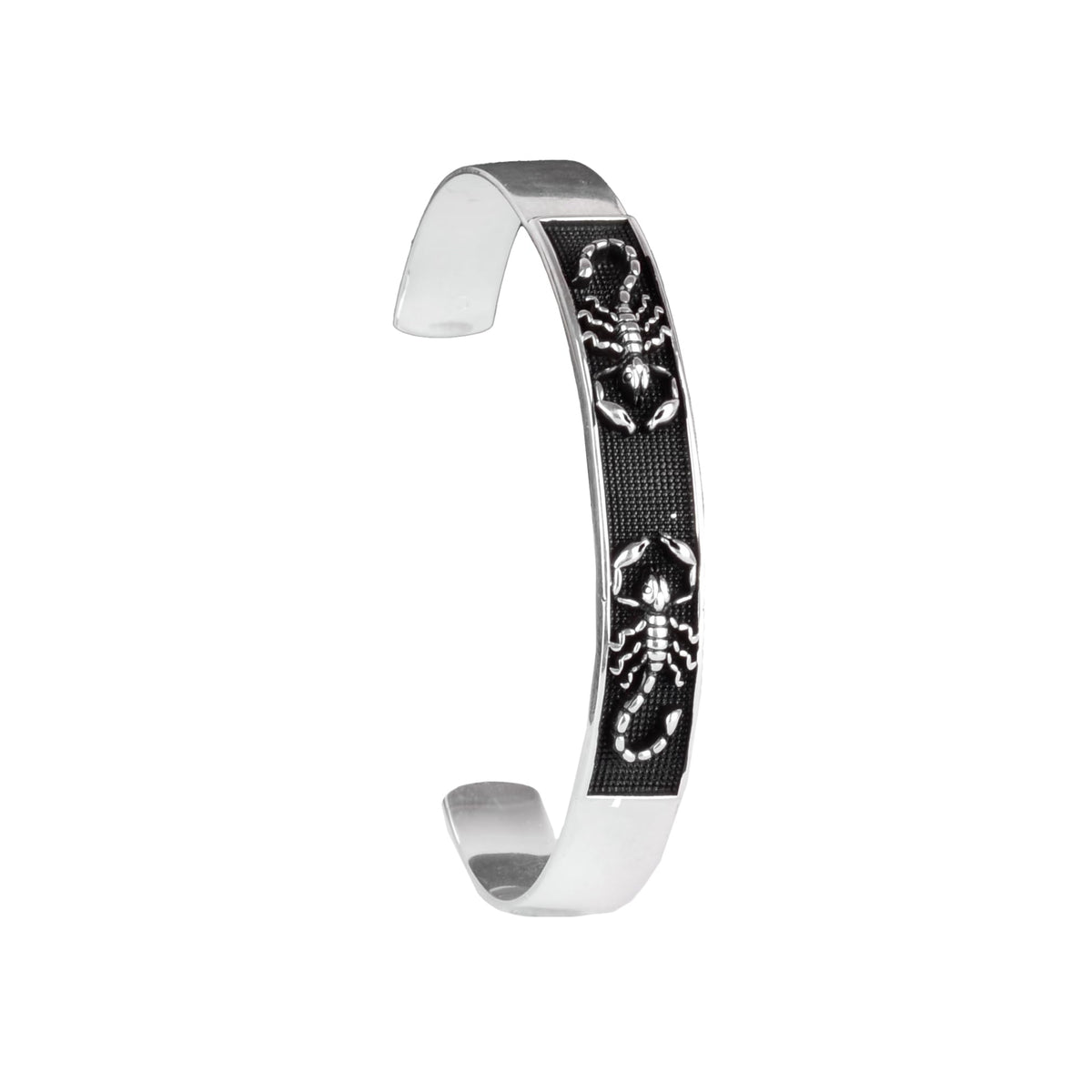 925 Sterling Silver Handcuff Bracelet - Scorpio Ring Design - Zodiac Themed Men's Jewelry for Modern Scorpio