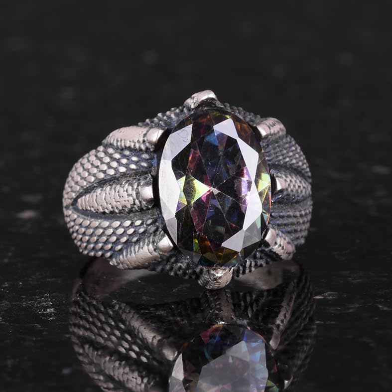 Guide Silver Ring, 925 Sterling Silver Men's Ring, Artificial Stone Ring — 2