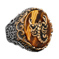 Natural Tiger's Eye Stone Ring - 925 Sterling Silver Ring